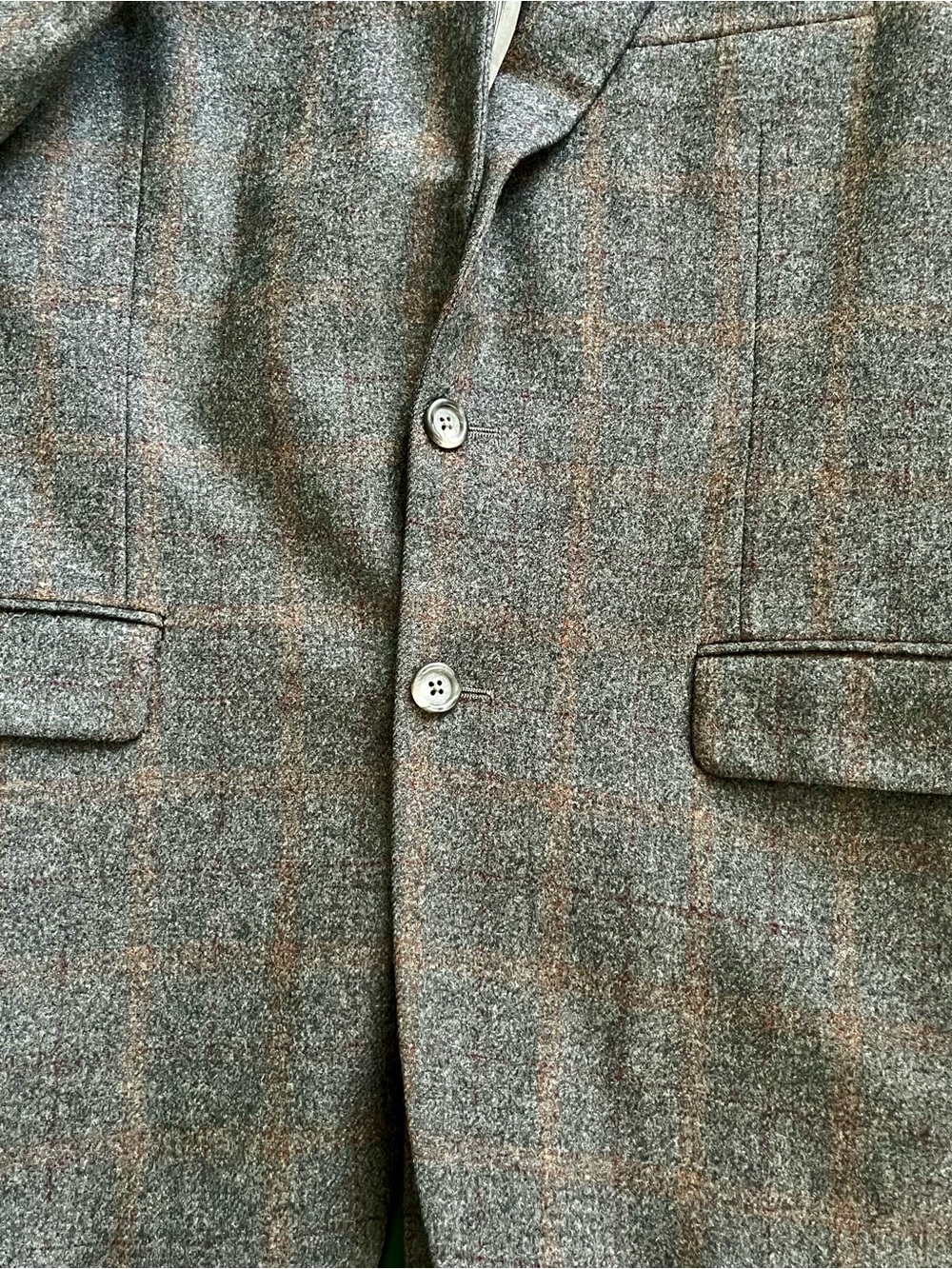 BURBERRY Men's Wool/Cashmere Grey Two Button Blazer 39 R with FLAW - Picture 13 of 15